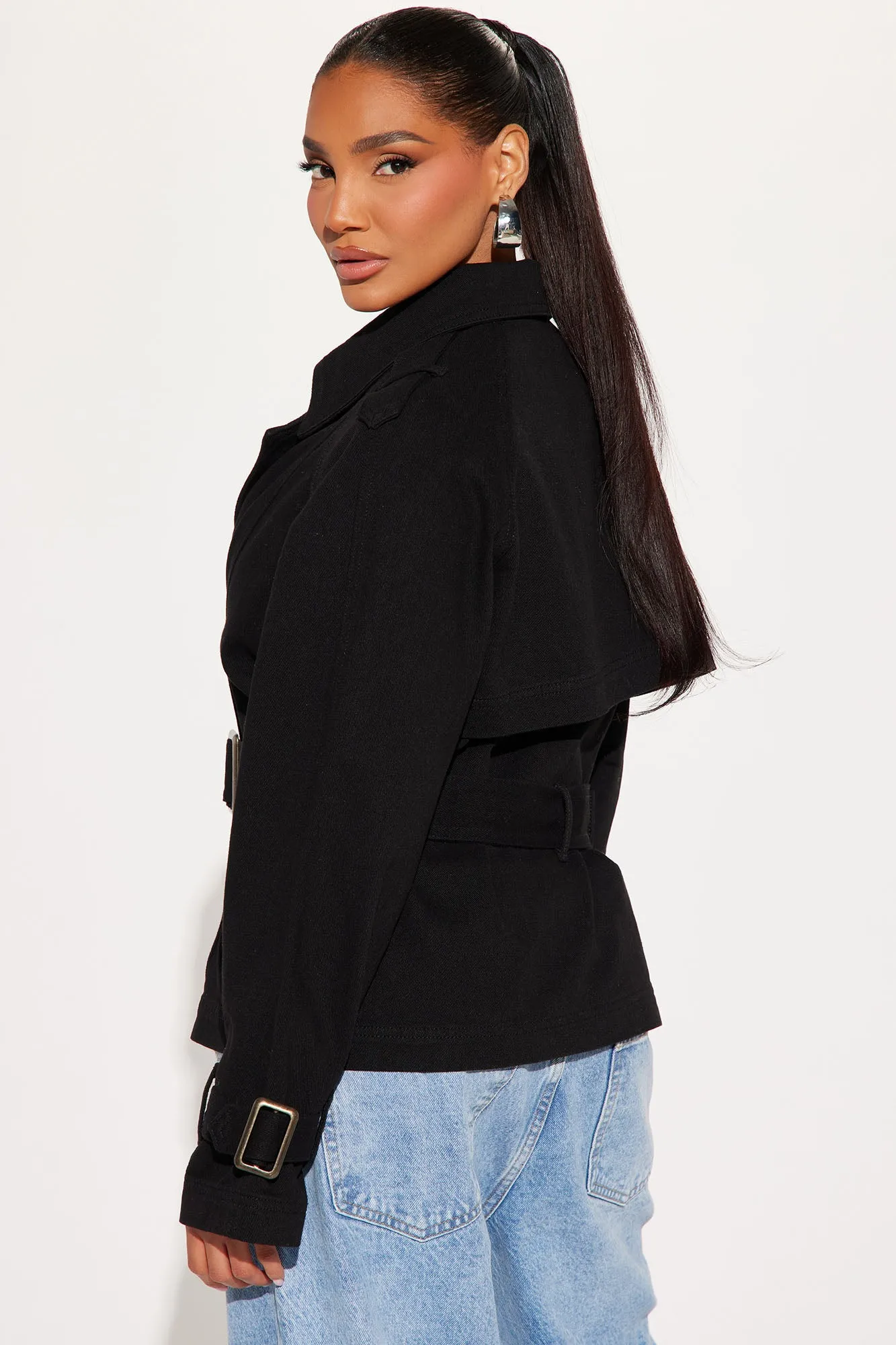 All Around Town Denim Coat - Black