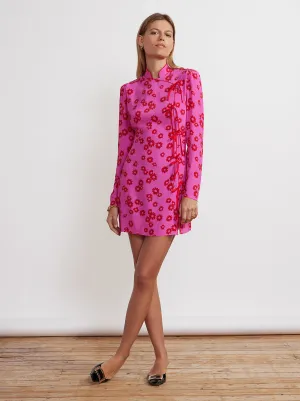 Allegra Pink Daisy Print Mini Dress