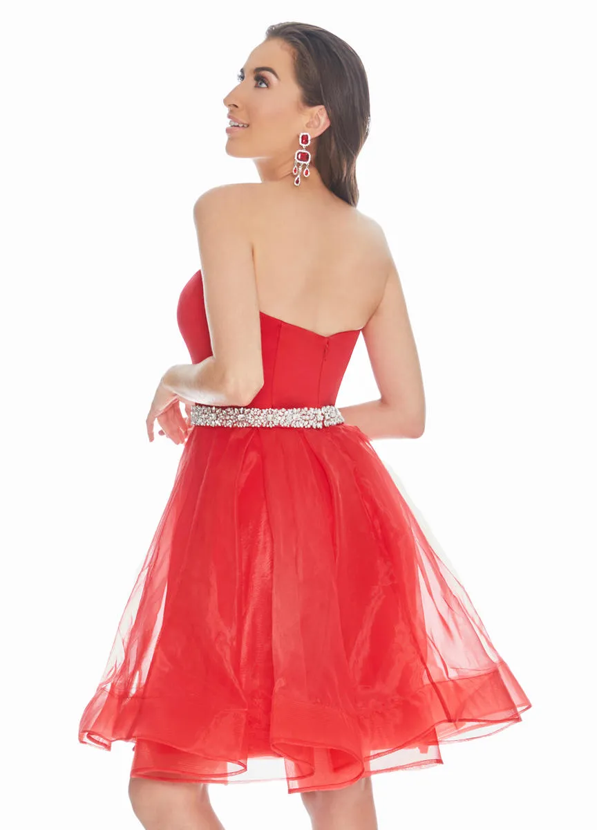 Ashley Lauren 4077 Size 2 Short Strapless Cocktail Dress Formal Fit & Flare