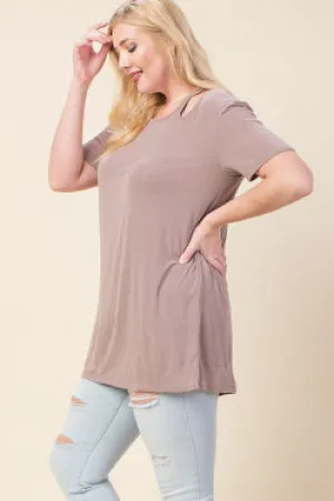 Asymmetric Shoulder Cutout Top