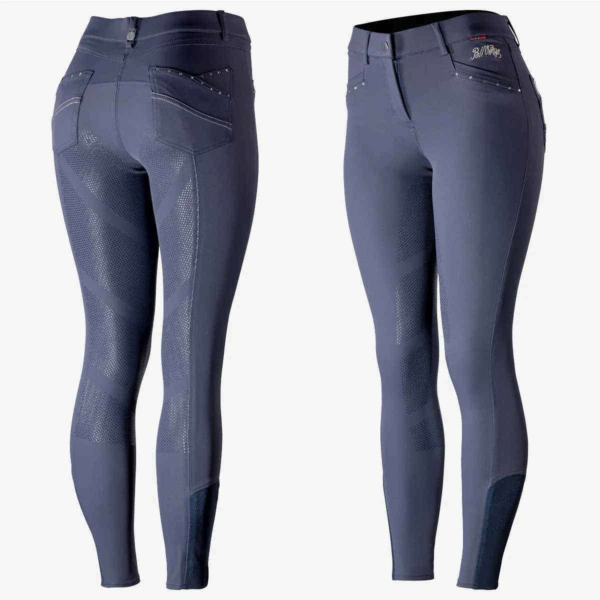 B Vertigo Olivia Silicone Full Seat Breeches NAVY