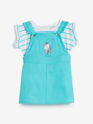 Baby HOP Aqua T-Shirt With Pinafore