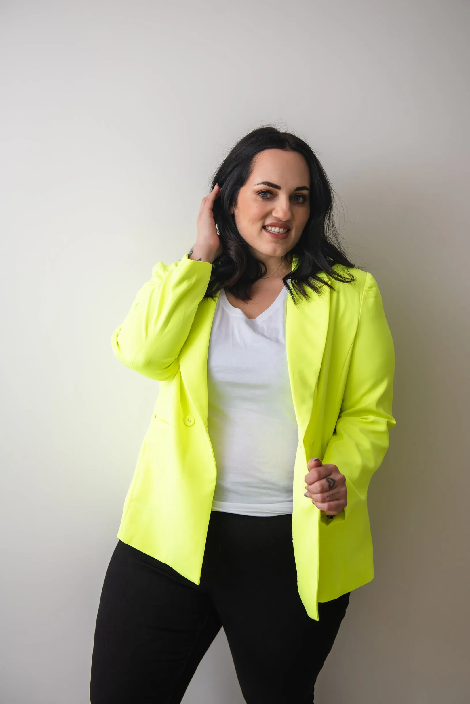 Betty Relaxed Fit Blazer - Neon Yellow