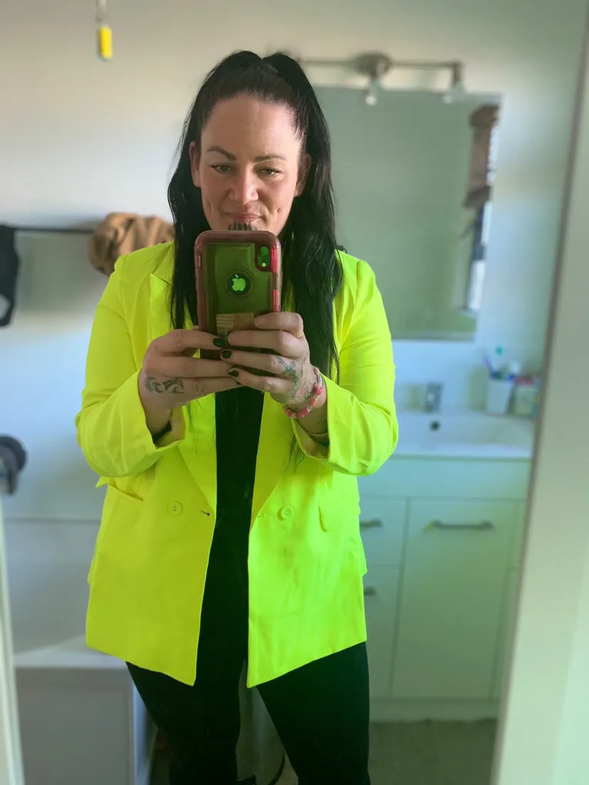 Betty Relaxed Fit Blazer - Neon Yellow