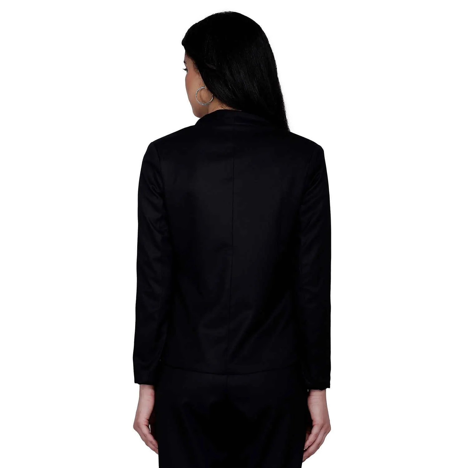 Black  Ladies Office wear Front Open Jacket