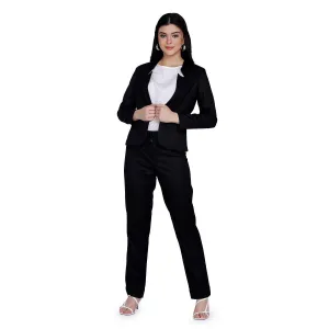 Black  Ladies Office wear Front Open Jacket