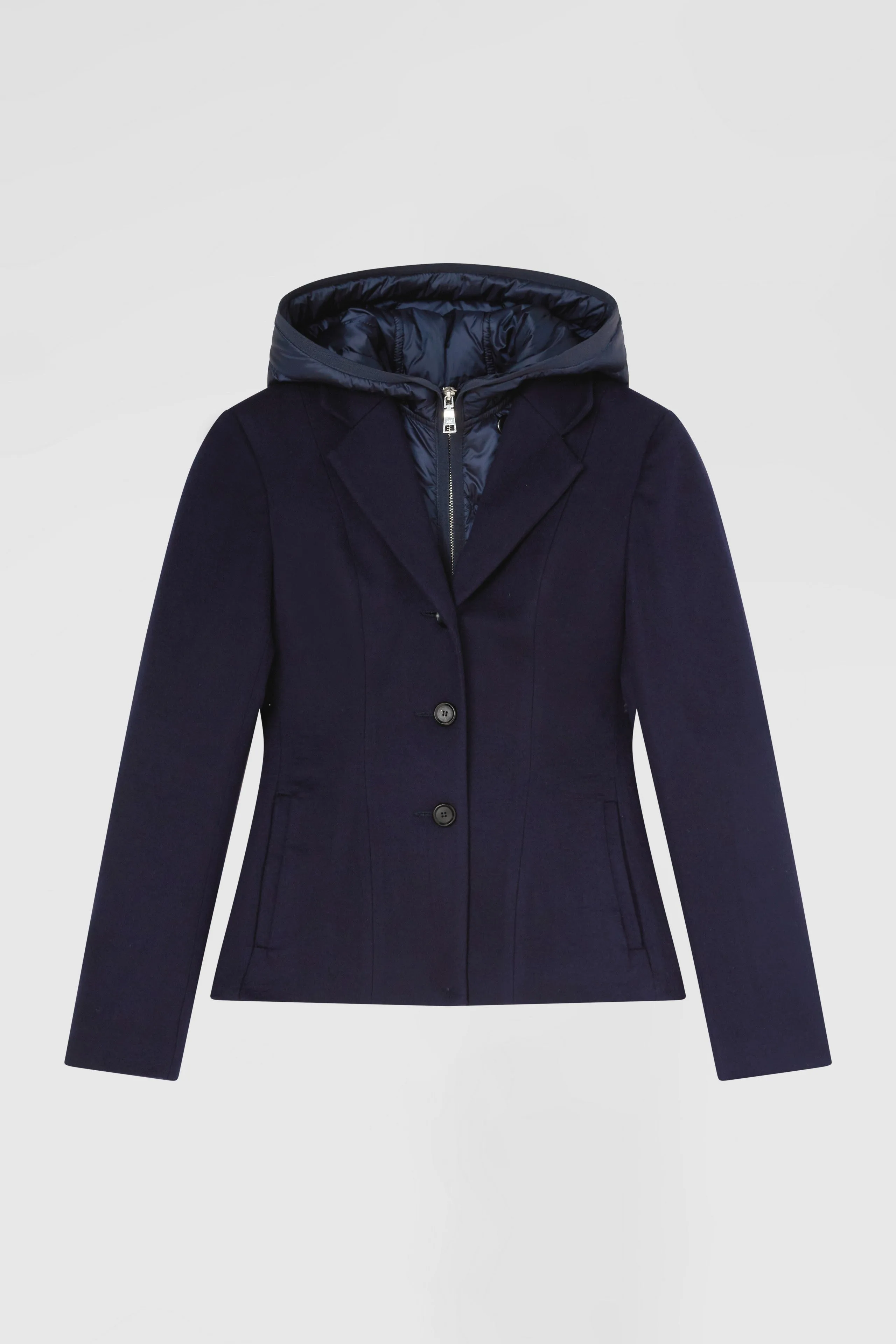 Blazer with inner hooded padded jacket