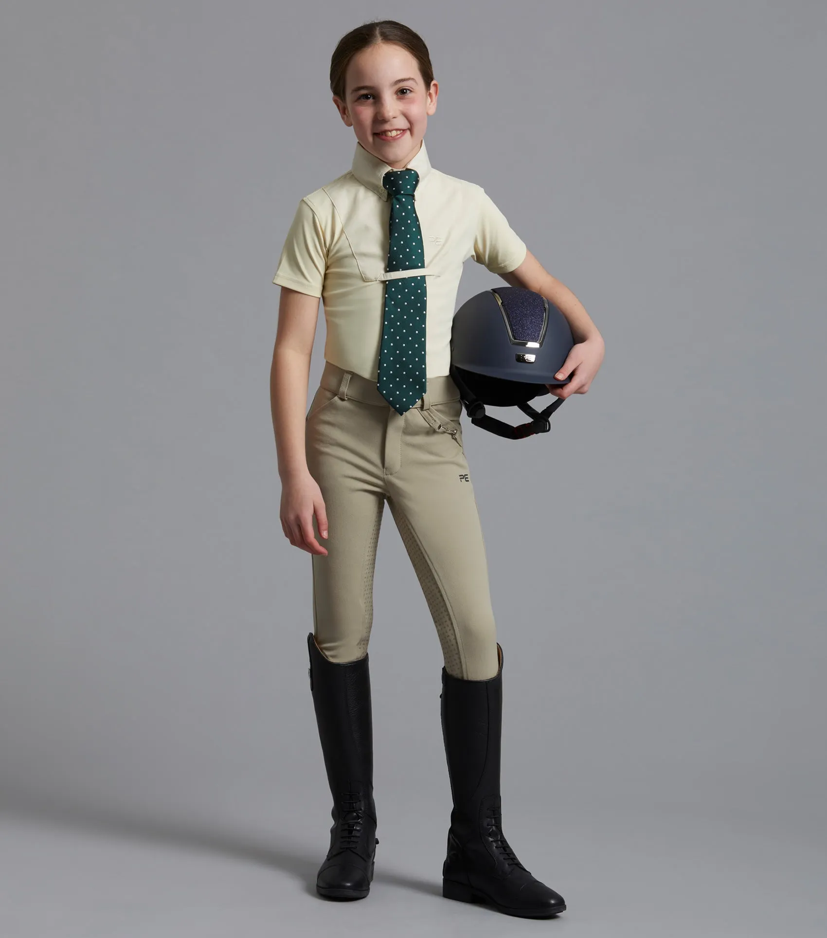 Brava Girls Full Seat Gel Competition Riding Breeches Beige