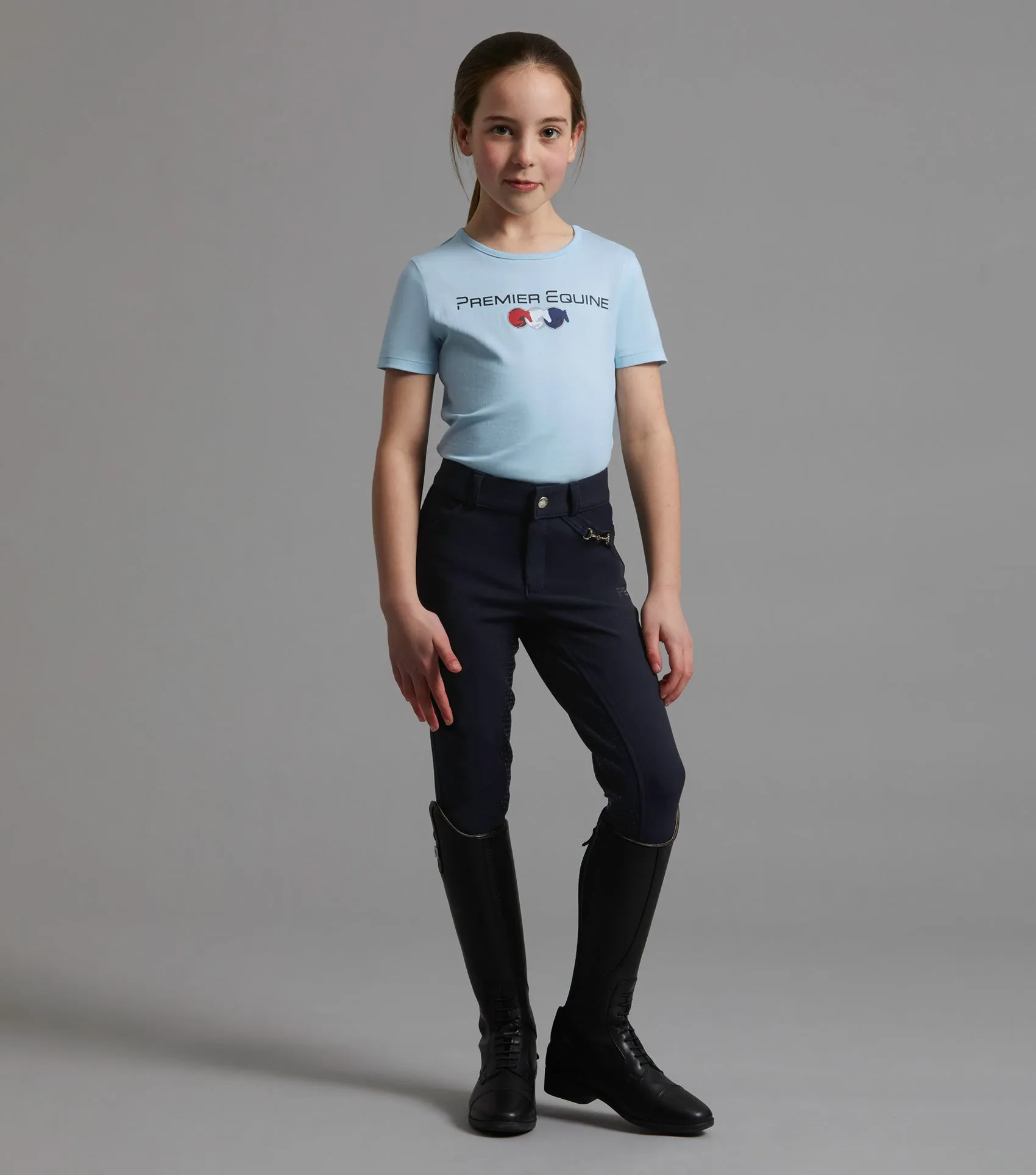 Brava Girls Full Seat Gel Riding Breeches Navy