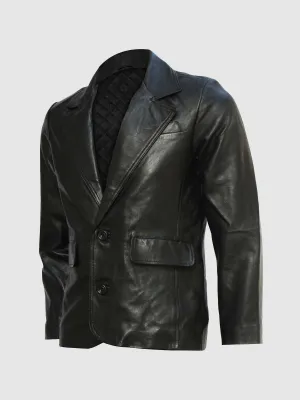 Classic Black Leather Coat