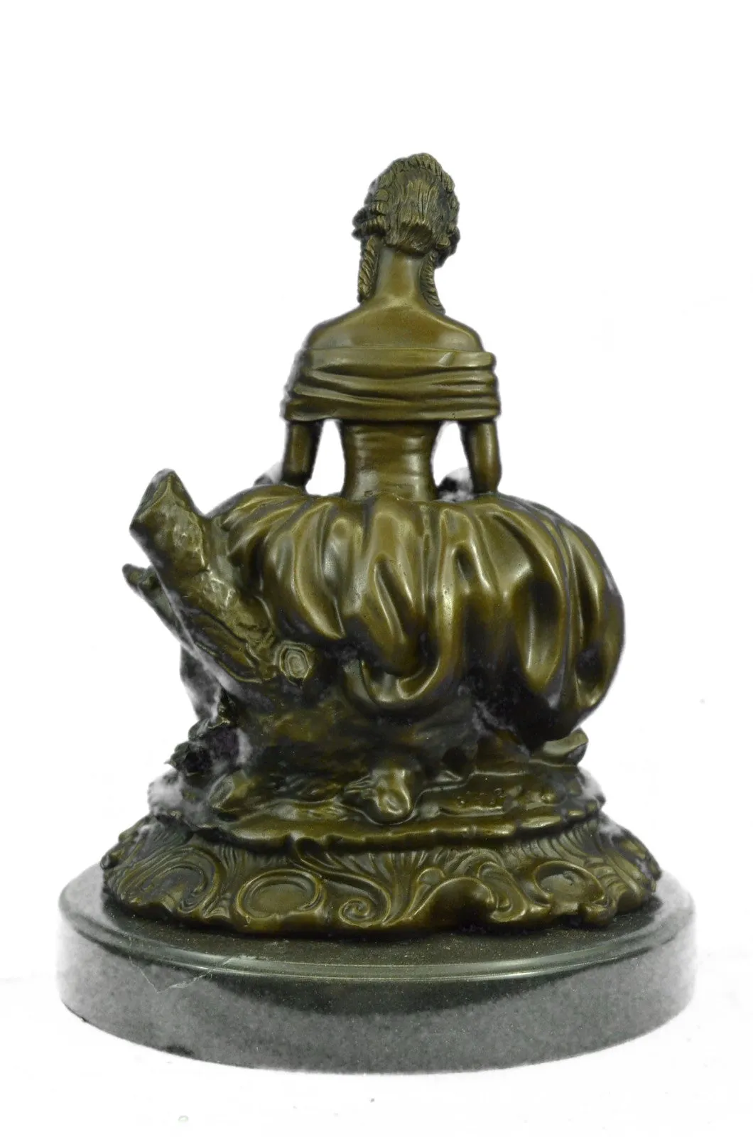 Classical lady Sits with dog bronze sculptures Chinese Foo dogs Animal Statues