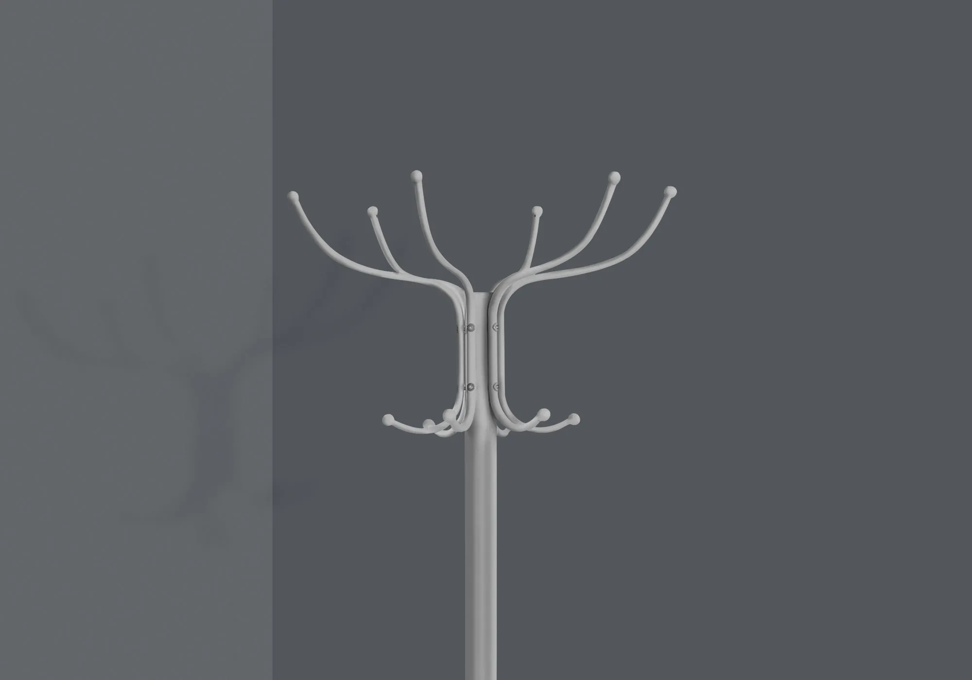 Coat Rack, Hall Tree, Free Standing, 12 Hooks, Entryway, 70"h, Umbrella Holder, Bedroom, Grey Metal, Contemporary, Modern