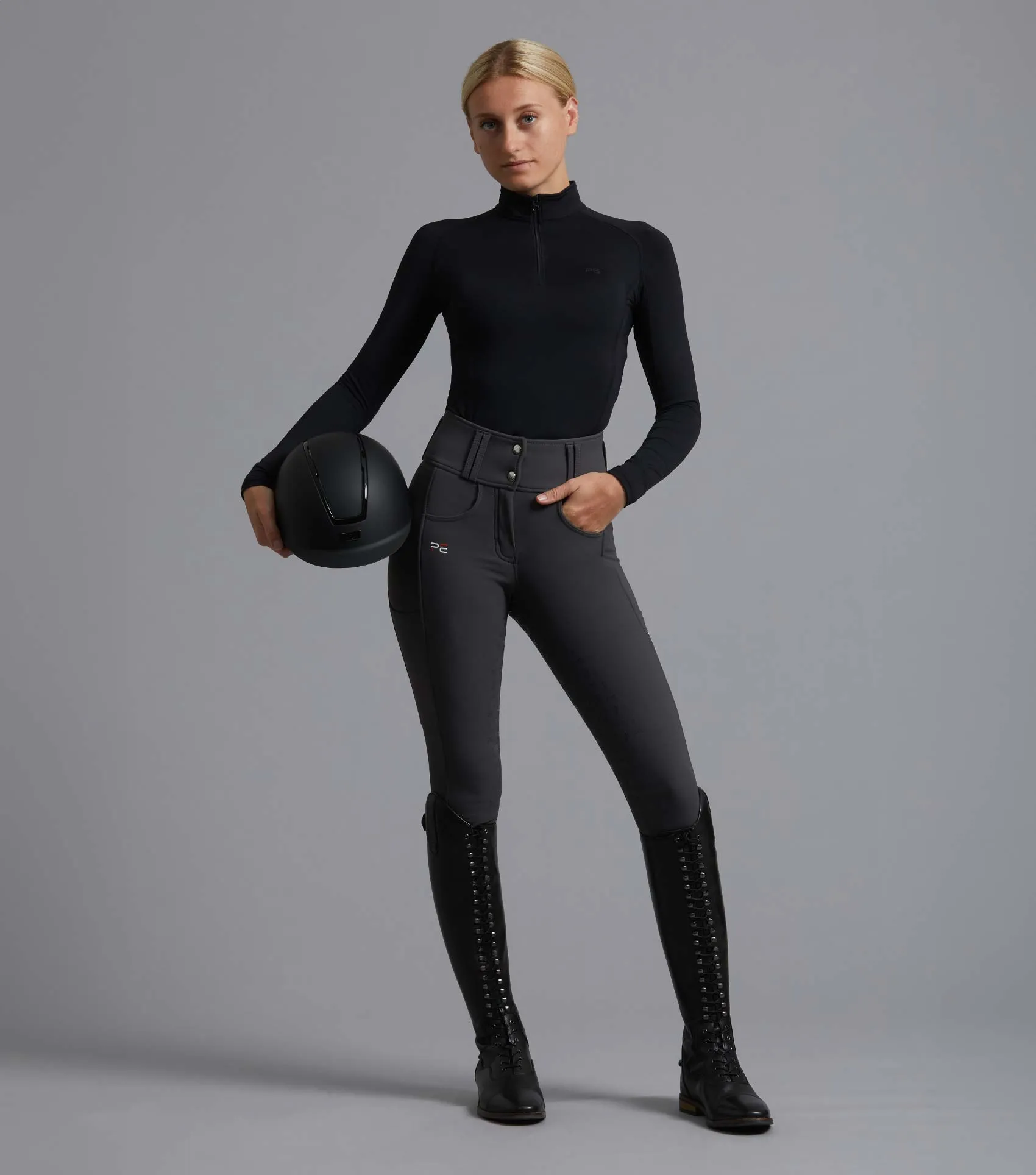 Coco II Ladies Gel Full Seat Riding Breeches Anthracite