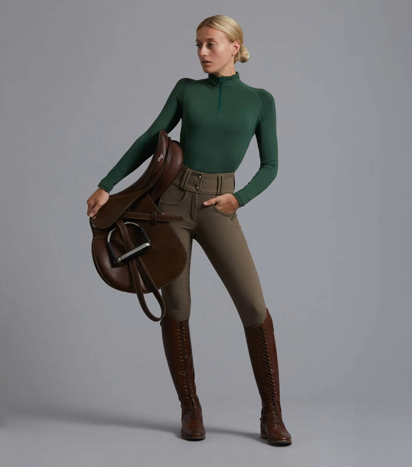 Coco II Ladies Gel Full Seat Riding Breeches Walnut