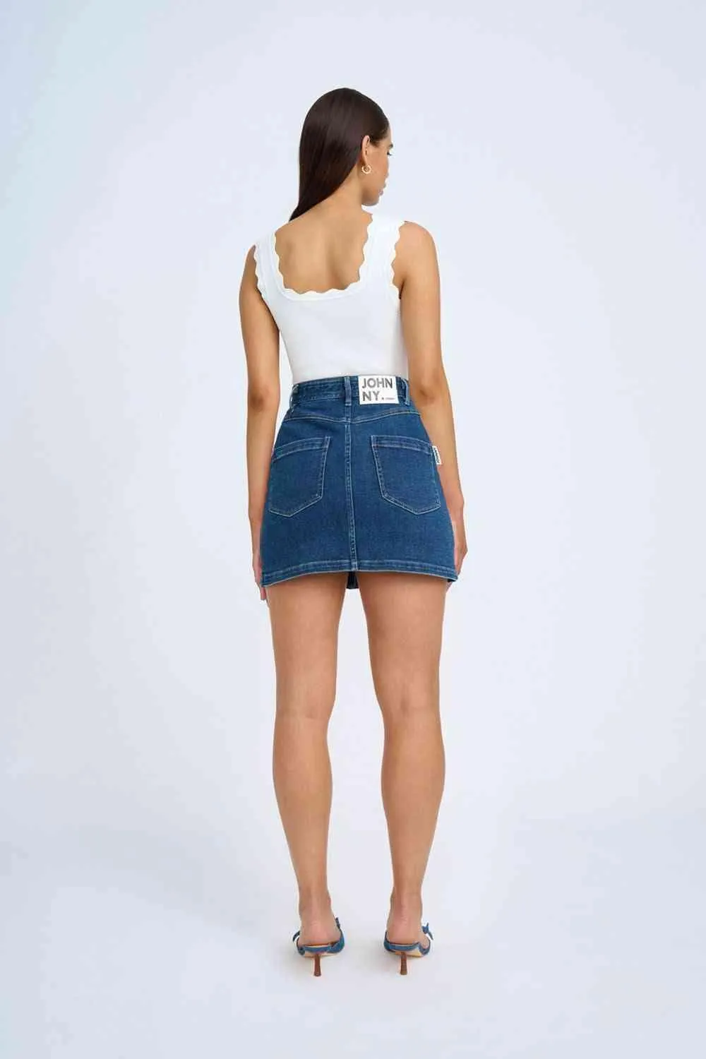 Daze Denim Pipe Mini Skirt