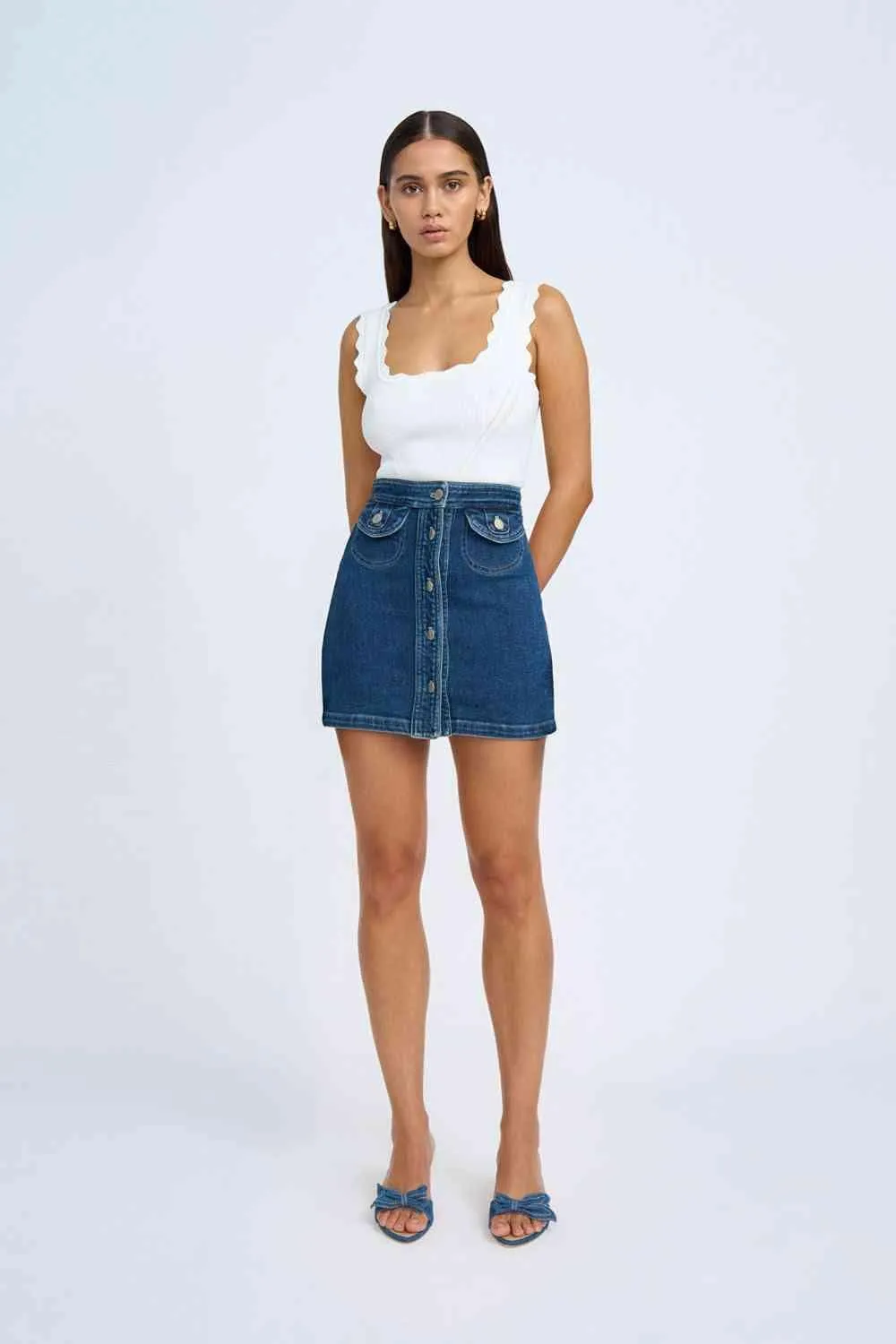 Daze Denim Pipe Mini Skirt