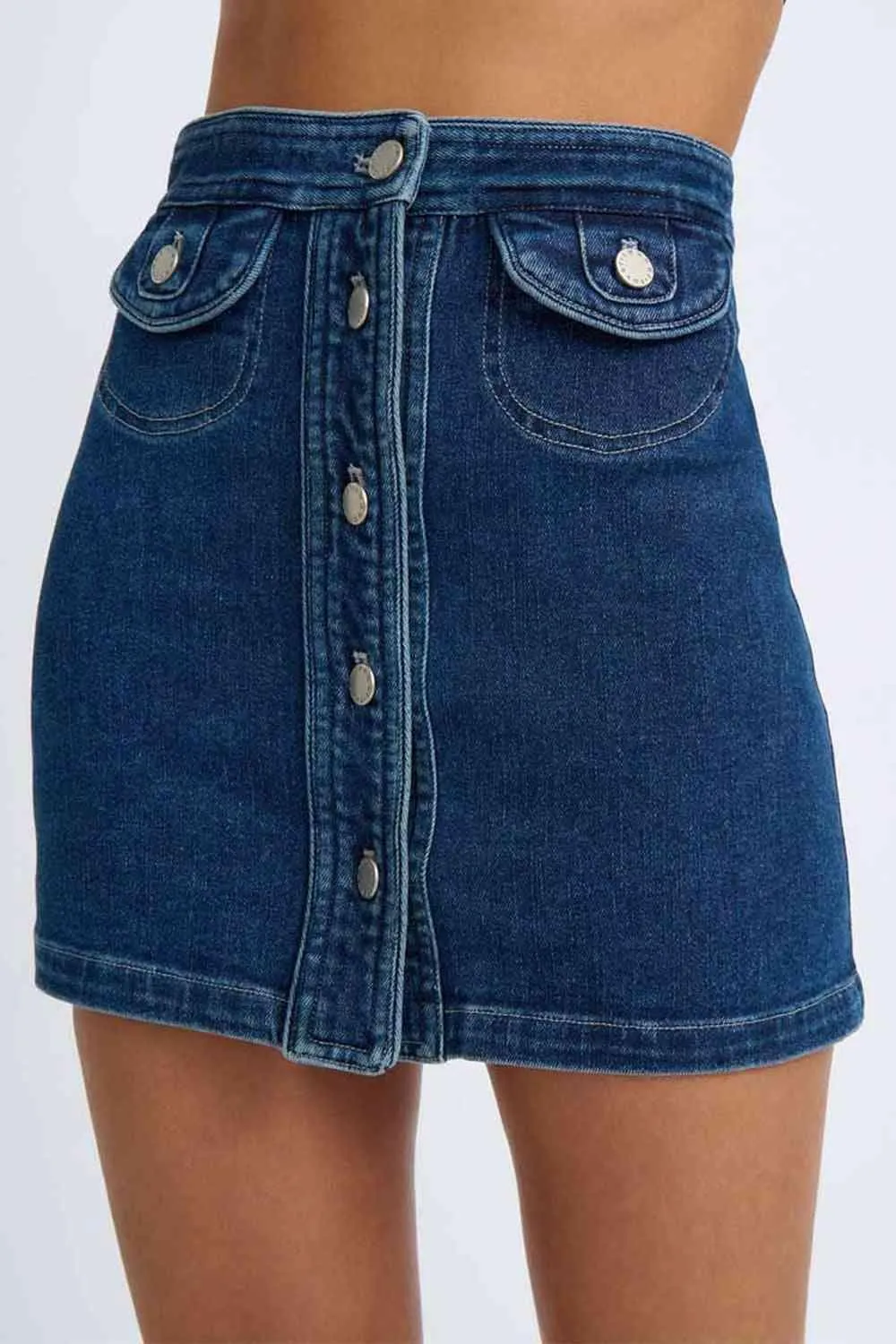 Daze Denim Pipe Mini Skirt