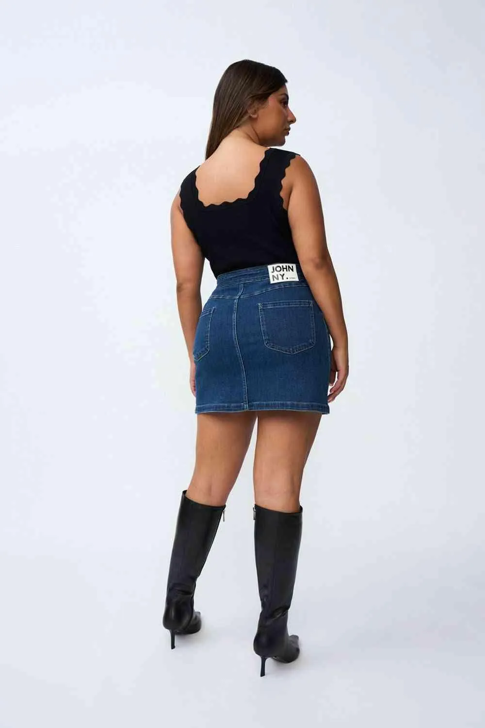 Daze Denim Pipe Mini Skirt