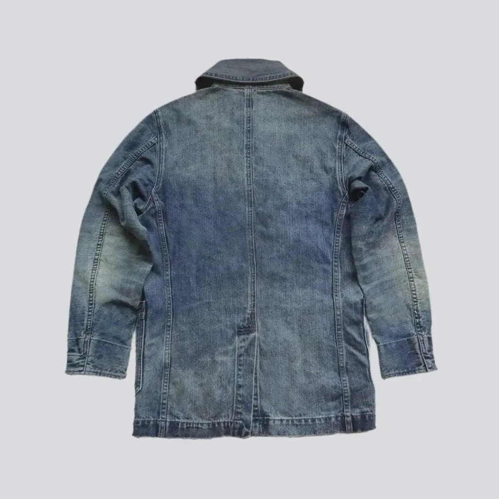 Fashion oversized men's denim coat