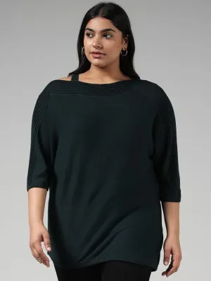 Gia Green Asymmetric Sleeve Top