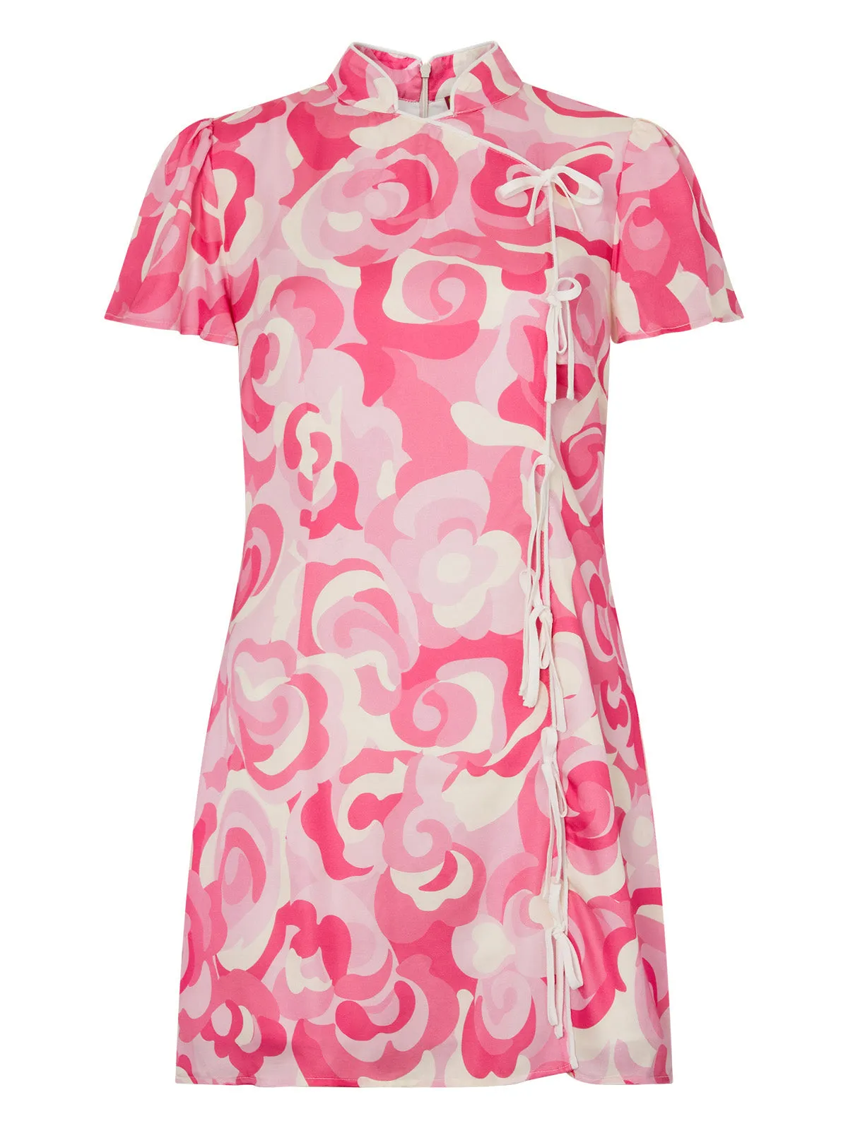 Harlow Pink Floral Swirl Mini Dress