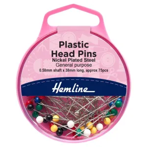 Hemline Plastic Head Pins