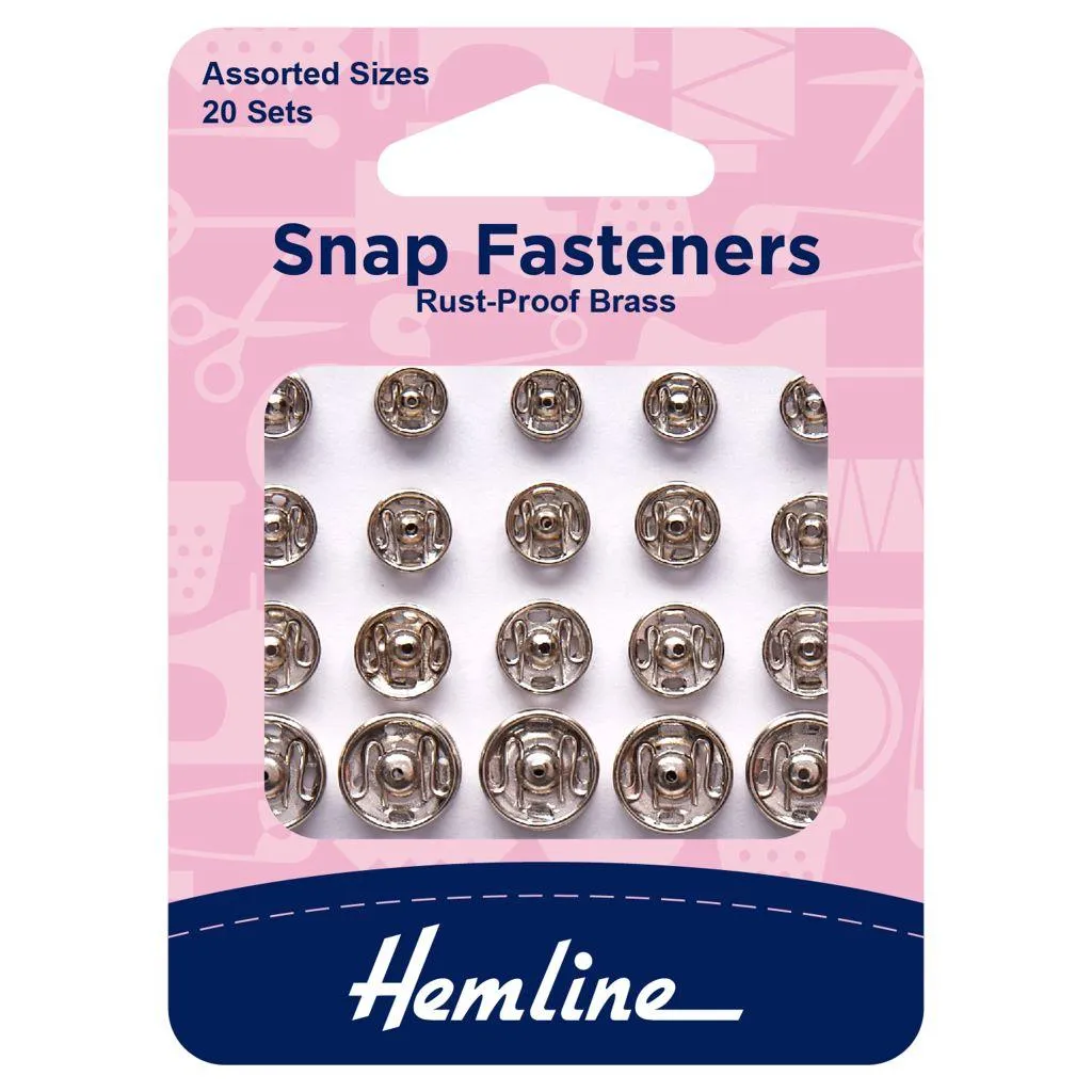 Hemline Sew on Metal Snap Fasteners