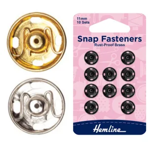 Hemline Sew on Metal Snap Fasteners