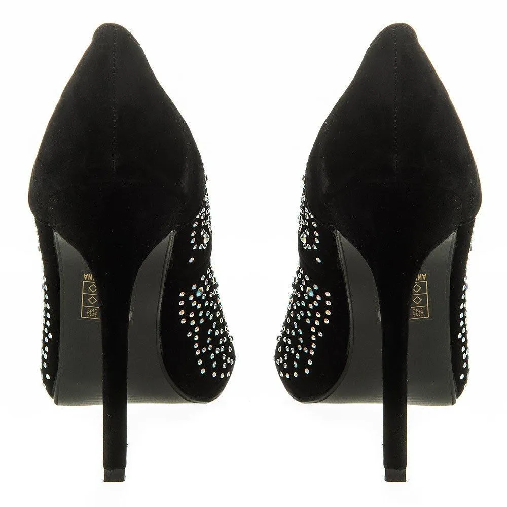 Hollyhock High Stiletto Heel Pointed Court Shoe With Studs