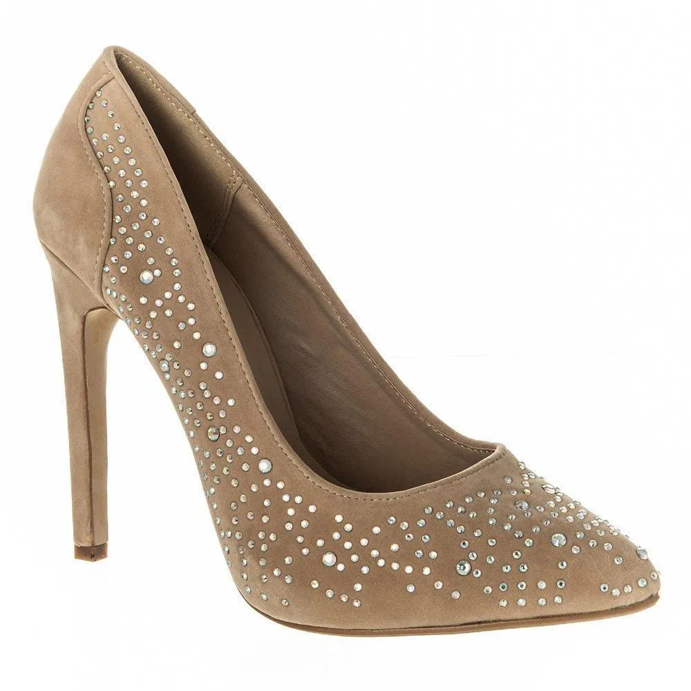 Hollyhock High Stiletto Heel Pointed Court Shoe With Studs