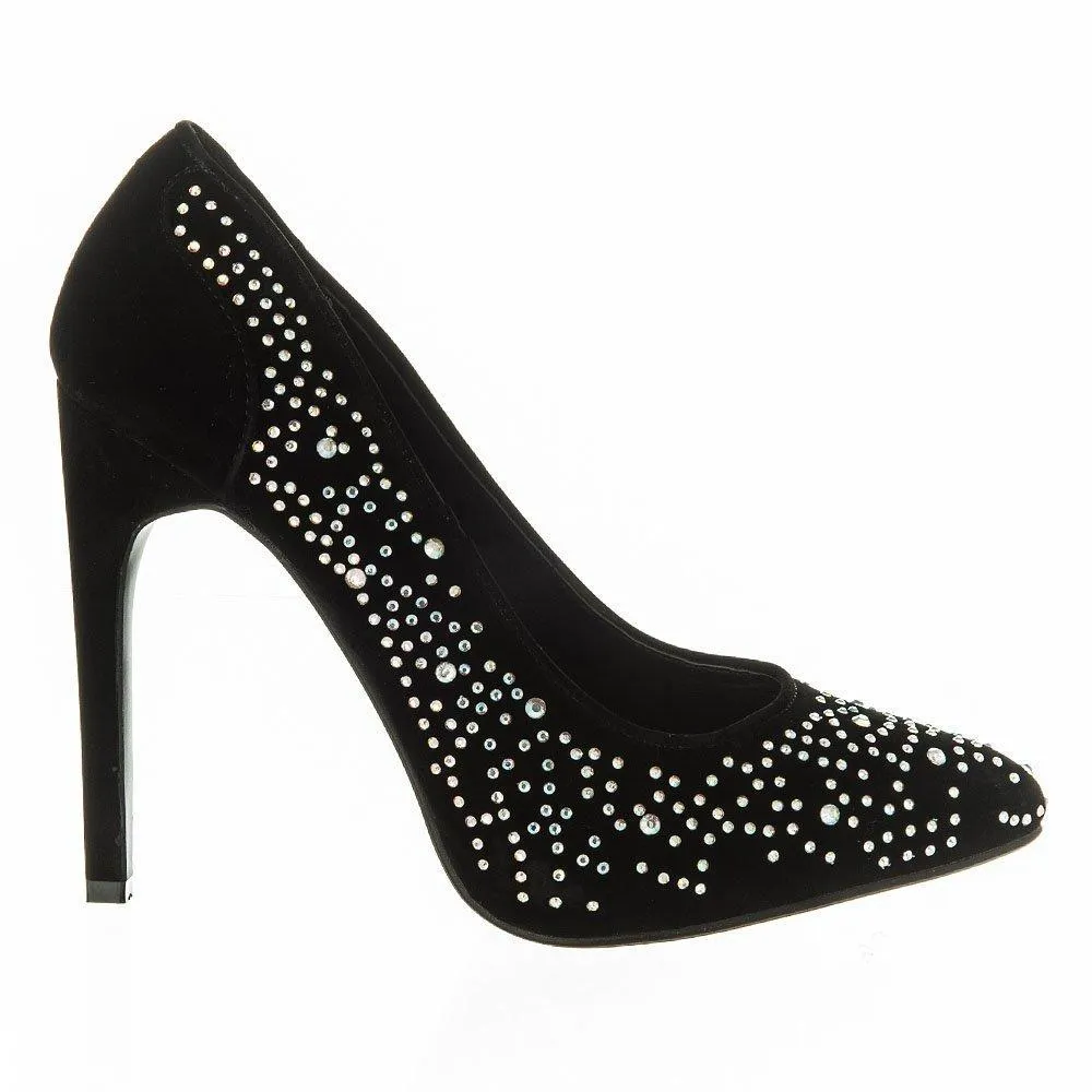 Hollyhock High Stiletto Heel Pointed Court Shoe With Studs