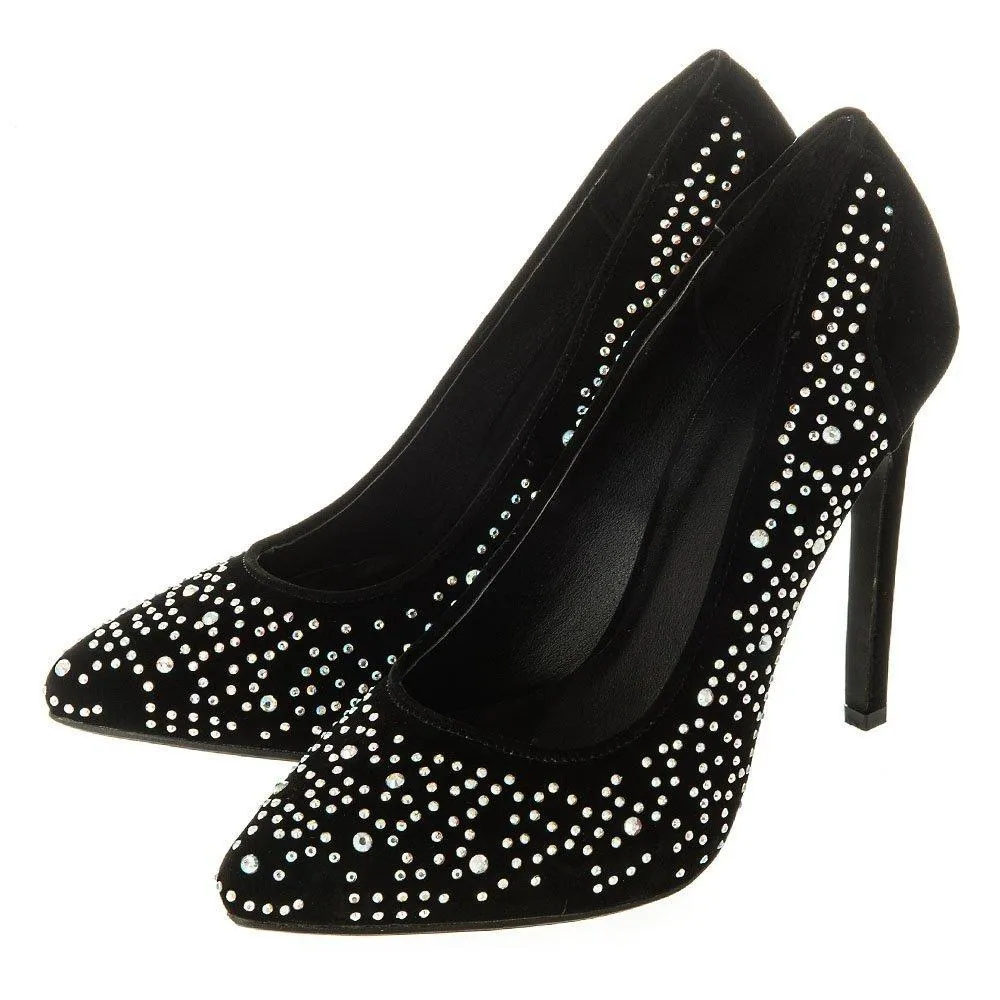 Hollyhock High Stiletto Heel Pointed Court Shoe With Studs