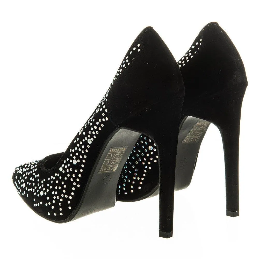 Hollyhock High Stiletto Heel Pointed Court Shoe With Studs