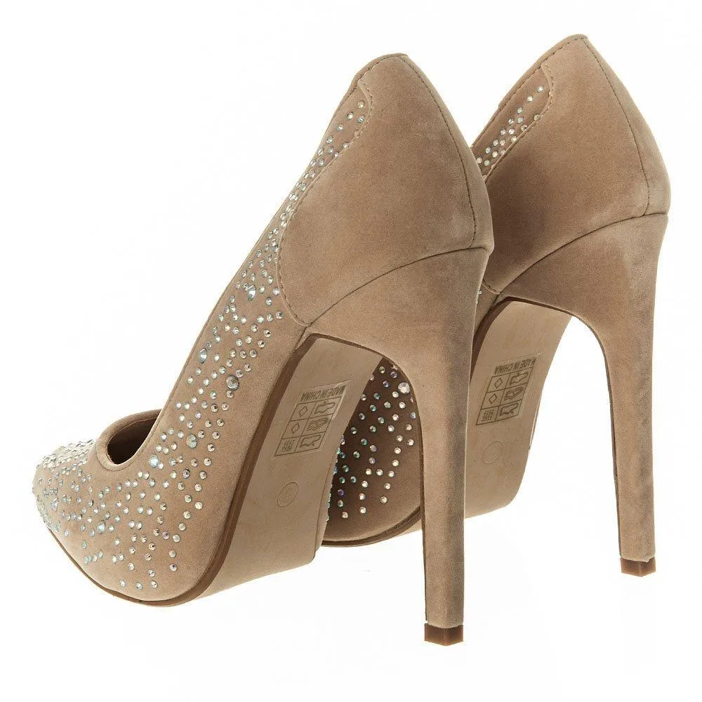 Hollyhock High Stiletto Heel Pointed Court Shoe With Studs