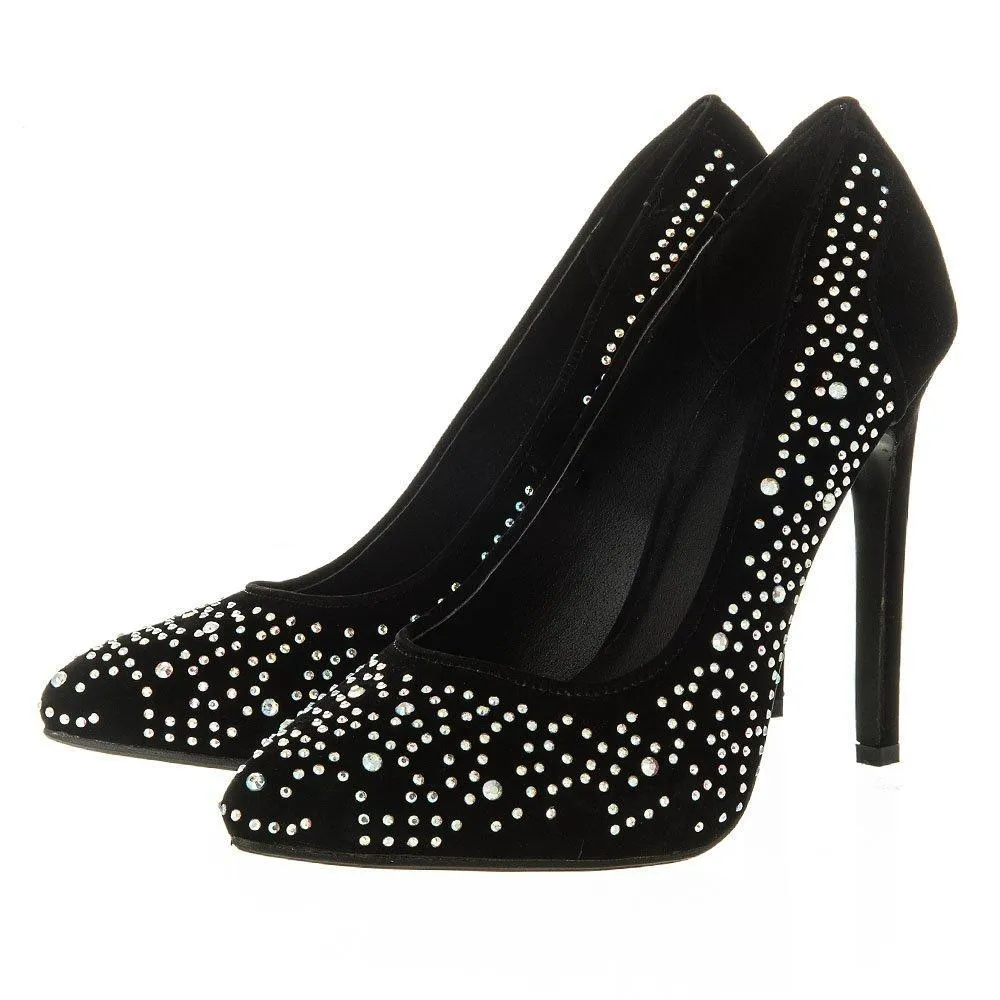 Hollyhock High Stiletto Heel Pointed Court Shoe With Studs