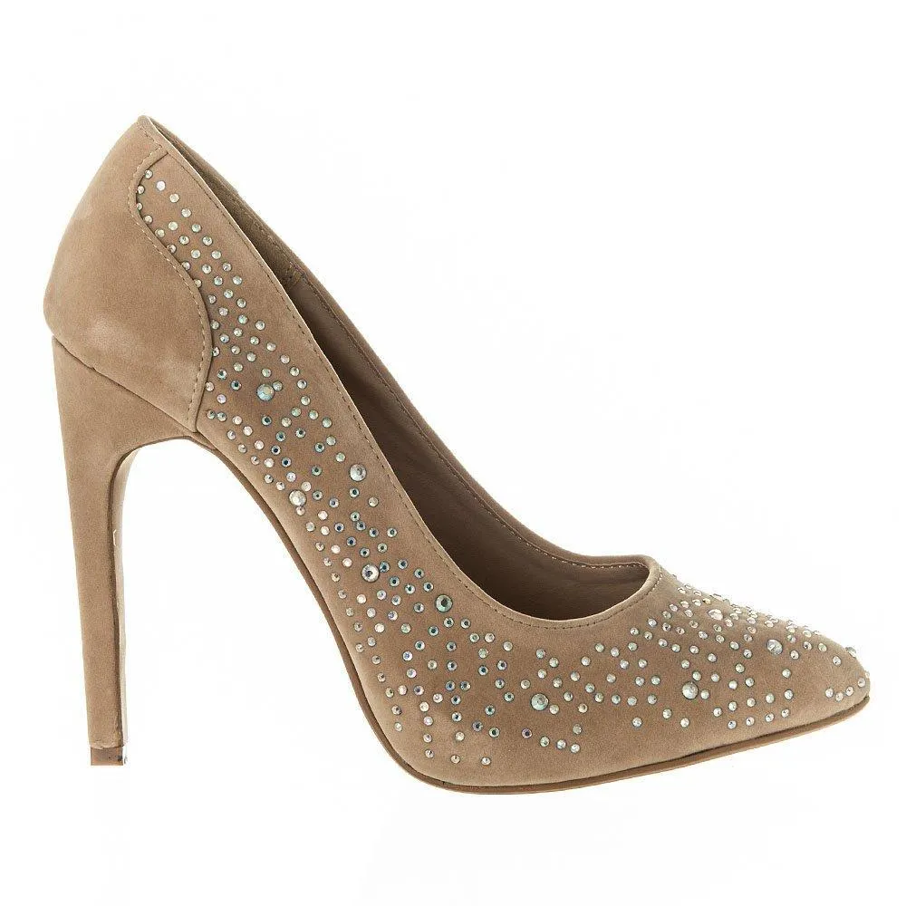 Hollyhock High Stiletto Heel Pointed Court Shoe With Studs