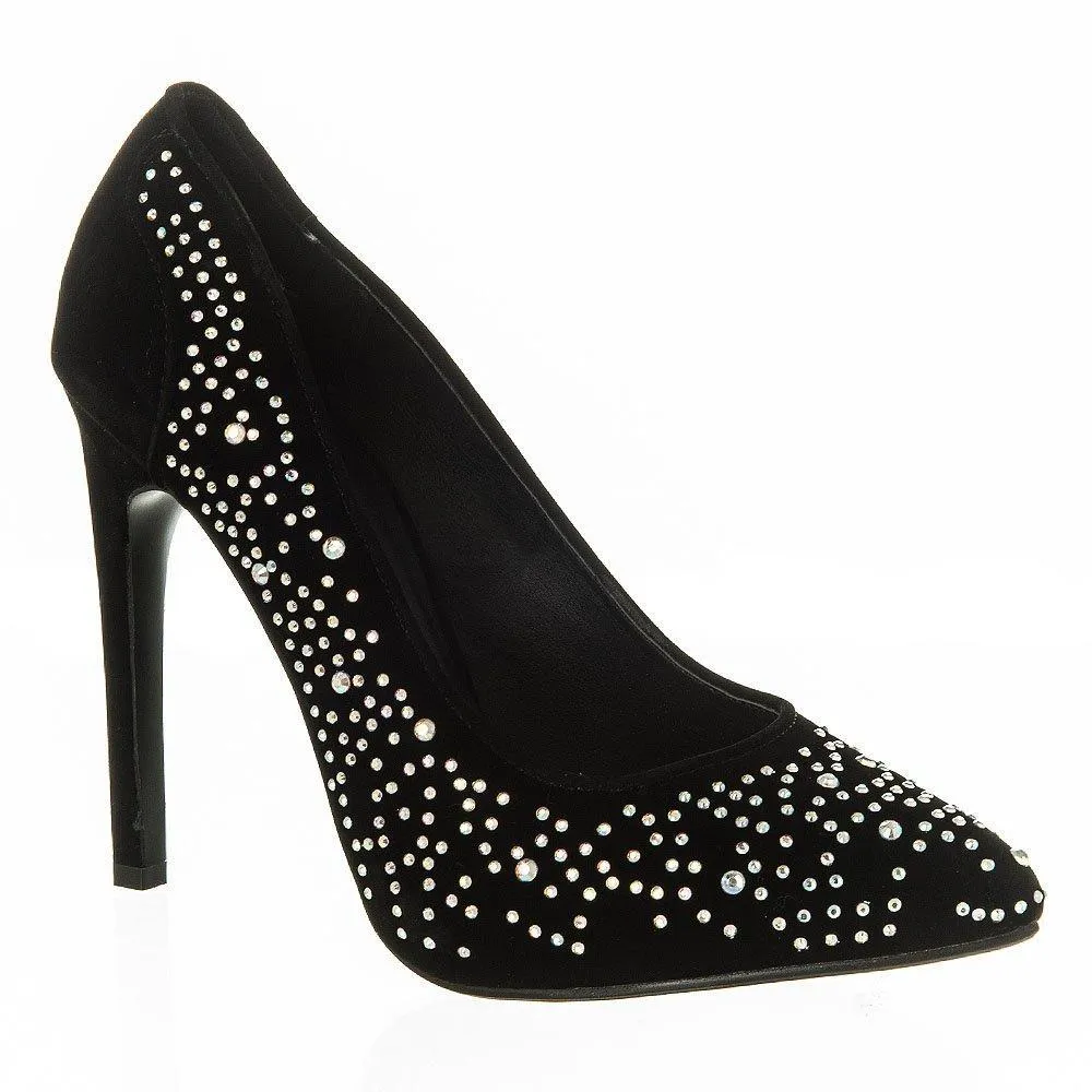 Hollyhock High Stiletto Heel Pointed Court Shoe With Studs