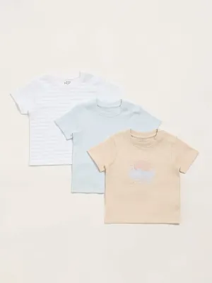 HOP Baby Multicolor T-Shirt - Pack of 3