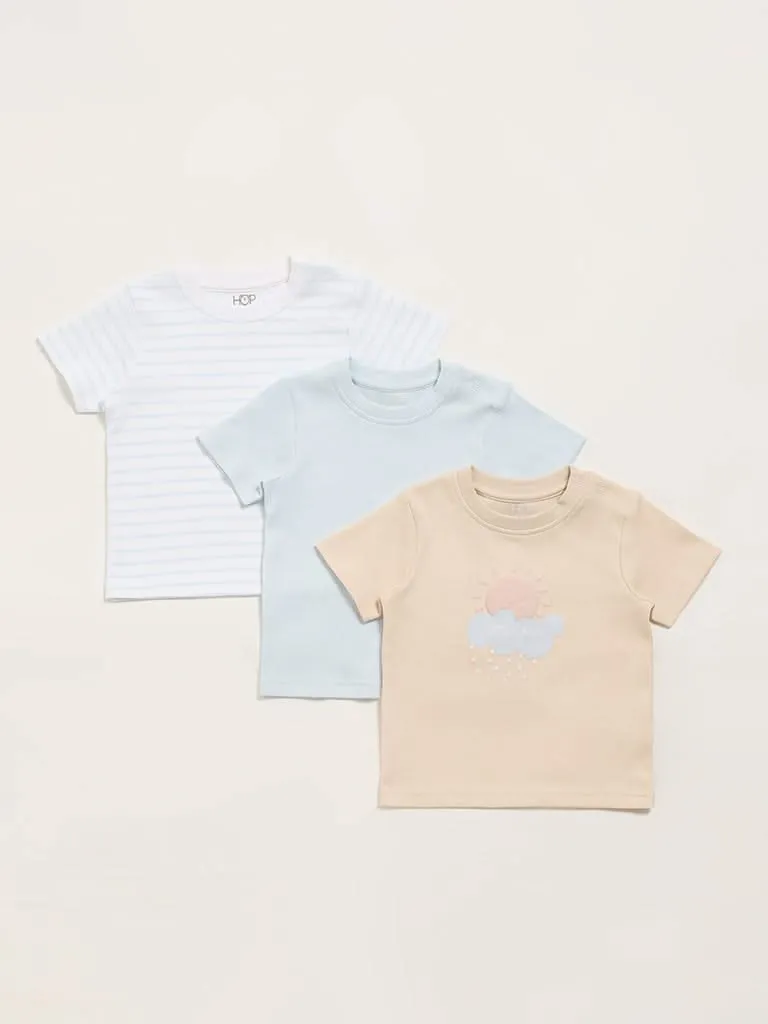 HOP Baby Multicolor T-Shirt - Pack of 3