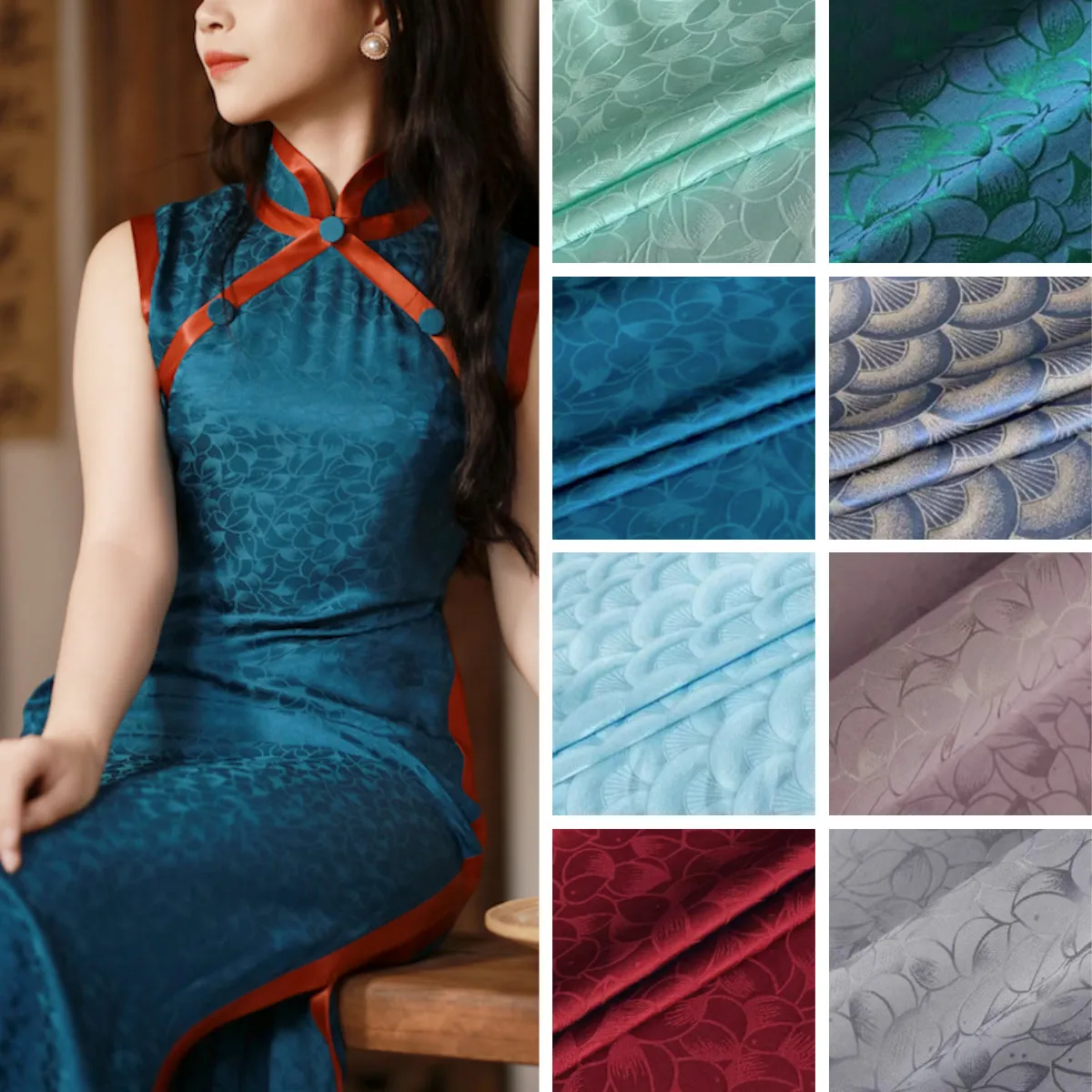 Jacquard Silk Bespoke Cheongsam