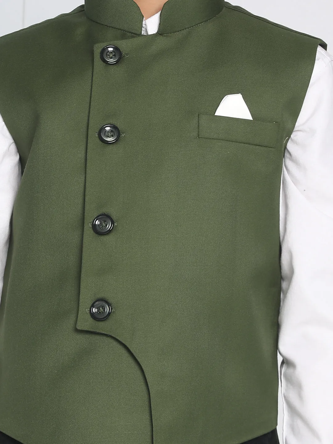 Jashvi Baap Beta Cotton Blend Green Jacket