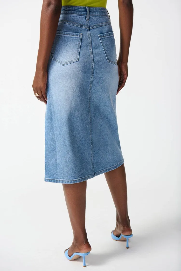 Joseph Ribkoff Denim A-Line Skirt 242919