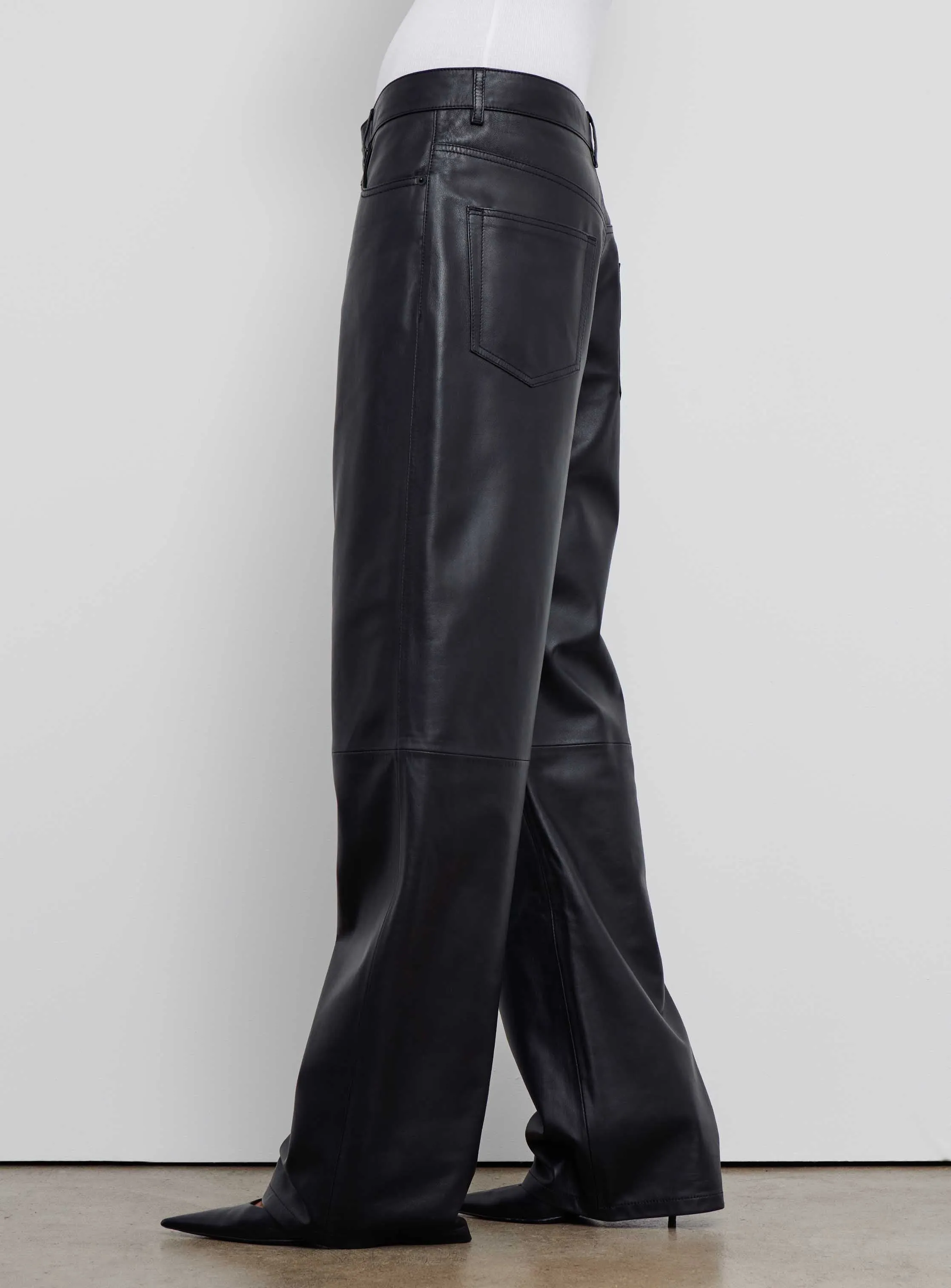 Leather Low Rise Pant