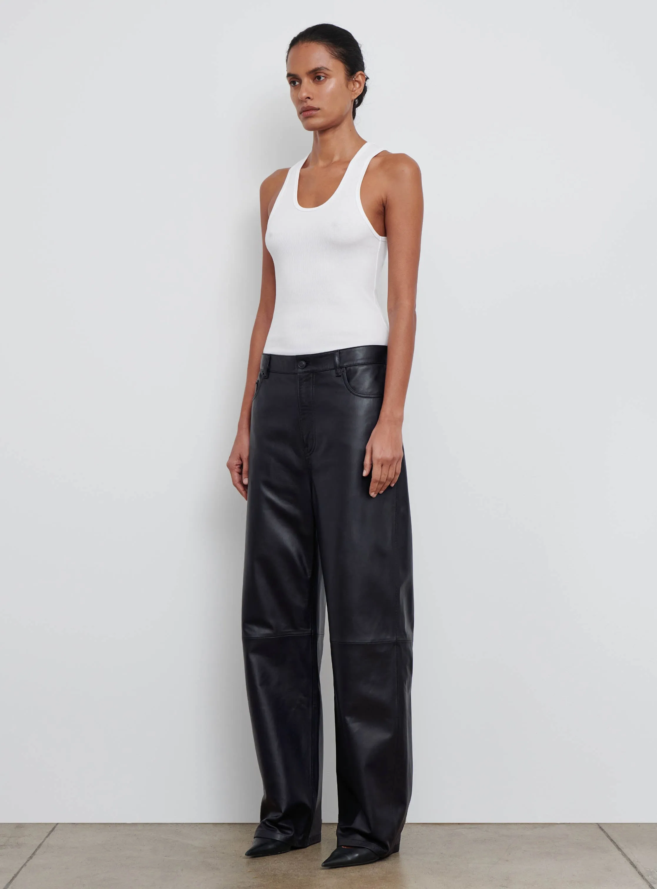 Leather Low Rise Pant