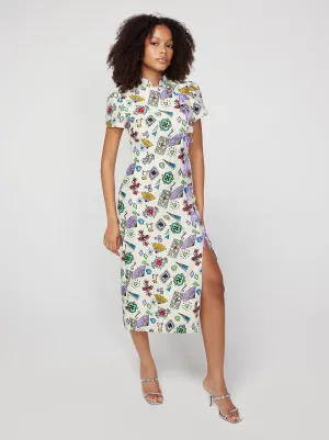 Leia Playing Cards Midi Dress