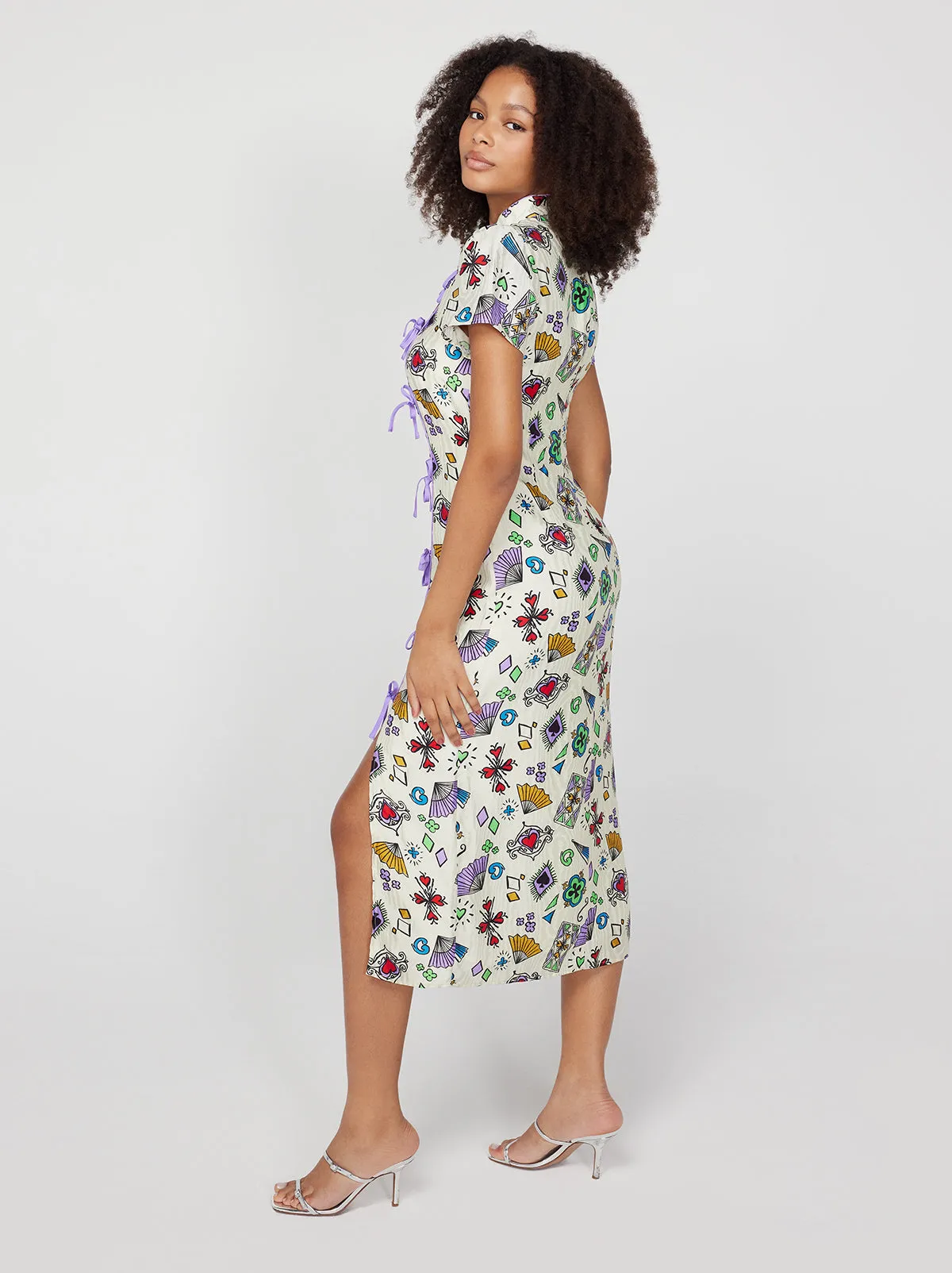 Leia Playing Cards Midi Dress