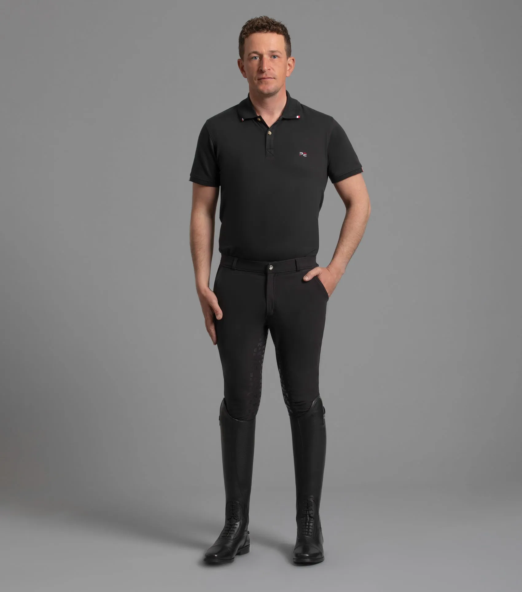 Levanzo Men's Full Seat Gel Riding Breeches Black