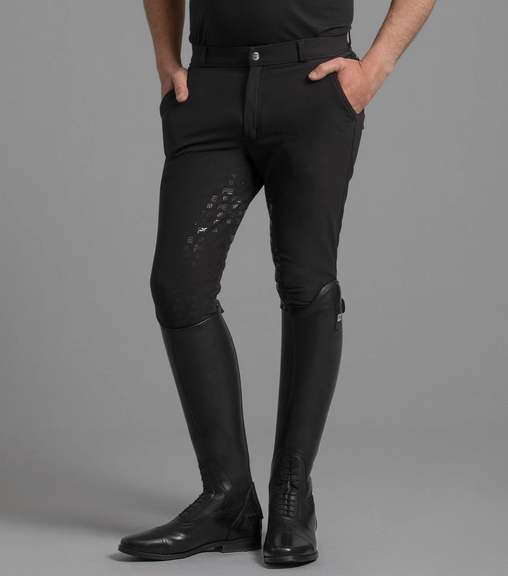 Levanzo Men's Full Seat Gel Riding Breeches Black