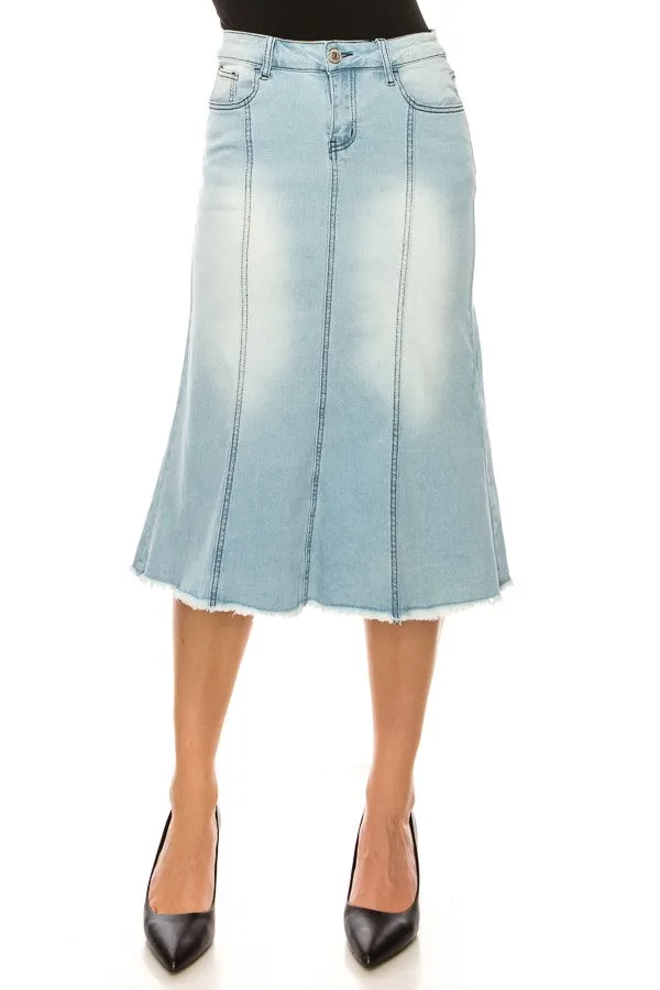 Light Denim A-Line Skirt 89134