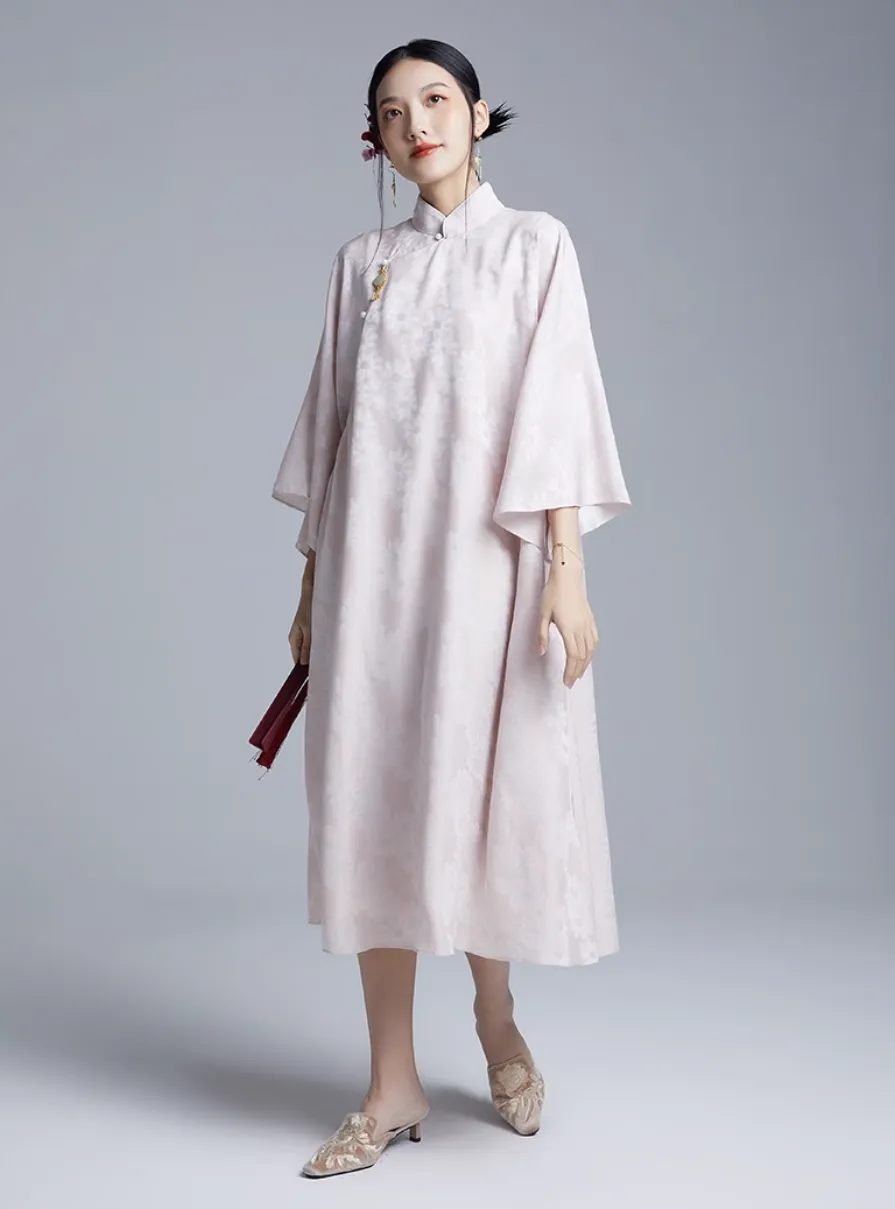 Loose Cheongsam New Chinese Style Dress, Blush